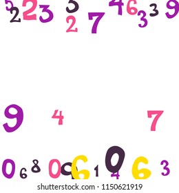 Falling color numbers on white background.