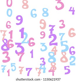 Falling color numbers on white background.