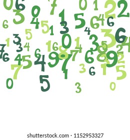 Falling color numbers on white background.
