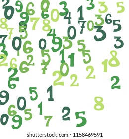 Falling color numbers on white background.