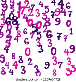 Falling color numbers on white background.