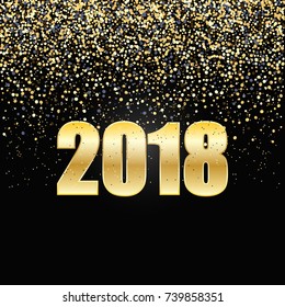 Falling colored confetti.Christmas and new year festive background dark.