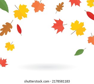 falling colorful autumn leavest- vector illustration