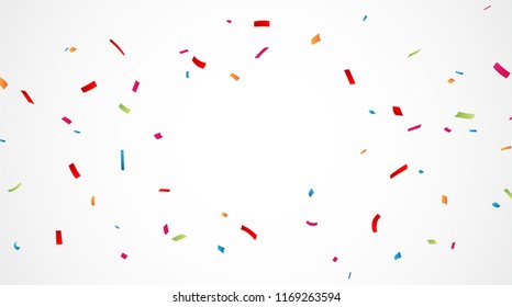 Falling colorful confetti background