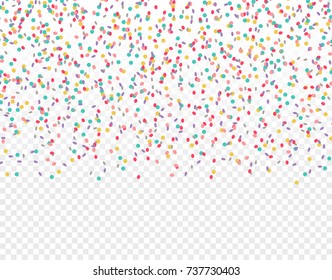 Falling colorful confetti background isolated