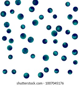 Falling colorful confetti background. Simple Pattern of Gradient Colored Circles on  White Background. Bright background with scattered confetti. Colored postcard.