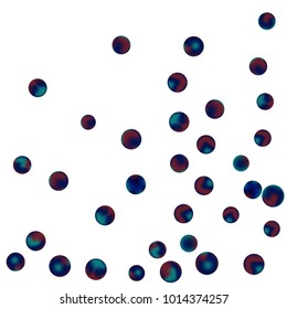 Falling colorful confetti background. Simple Pattern of Gradient Colored Circles on  White Background. Bright background with scattered confetti. Colored postcard.