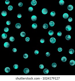Falling colorful confetti background. Simple Pattern of Gradient Colored Circles on  Black Background. Bright background with scattered confetti. Colored postcard.