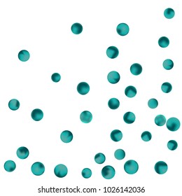 Falling colorful confetti background. Simple Pattern of Gradient Colored Circles on  White Backgdrop. Bright background with scattered confetti. Colored postcard.