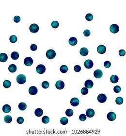 Falling colorful confetti background. Simple Pattern of Gradient Colored Circles on  White Backgdrop. Bright background with scattered confetti. Colored postcard.
