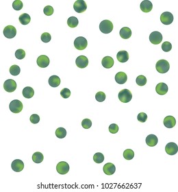 Falling colorful confetti background. Simple Pattern of Gradient Colored Circles on  White Backgdrop. Bright background with scattered confetti. Colored postcard.