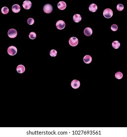 Falling colorful confetti background. Simple Pattern of Gradient Colored Circles on  Black Background. Bright background with scattered confetti. Colored postcard.