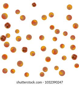 Falling colorful confetti background. Simple Pattern of Gradient Colored Circles on  White Background. Bright background with scattered confetti. Colored postcard.