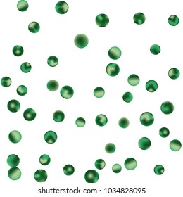 Falling colorful confetti background. Simple Pattern of Gradient Colored Circles on  White Backgdrop. Bright background with scattered confetti. Colored postcard.