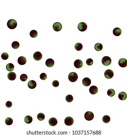 Falling colorful confetti background. Simple Pattern of Gradient Colored Circles on  White Backgdrop. Bright background with scattered confetti. Colored postcard.