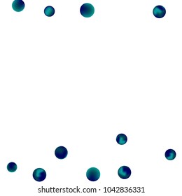 Falling colorful confetti background. Simple Pattern of Gradient Colored Circles on  White Backgdrop. Bright background with scattered confetti. Colored postcard.
