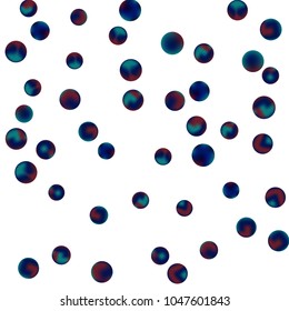 Falling colorful confetti background. Simple Pattern of Gradient Colored Circles on  White Backgdrop. Bright background with scattered confetti. Colored postcard.