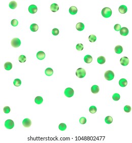 Falling colorful confetti background. Simple Pattern of Gradient Colored Circles on  White Backgdrop. Bright background with scattered confetti. Colored postcard.