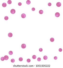 Falling colorful confetti background. Simple Pattern of Gradient Colored Circles on  White Backgdrop. Bright background with scattered confetti. Colored postcard.