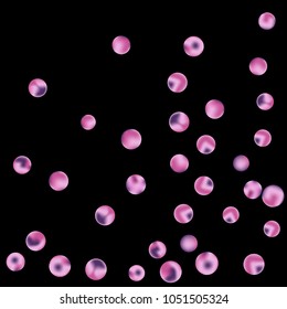 Falling colorful confetti background. Simple Pattern of Gradient Colored Circles on  Black Background. Bright background with scattered confetti. Colored postcard.