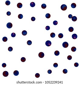 Falling colorful confetti background. Simple Pattern of Gradient Colored Circles on  White Background. Bright background with scattered confetti. Colored postcard.