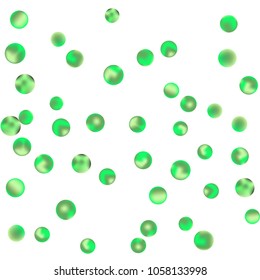 Falling colorful confetti background. Simple Pattern of Gradient Colored Circles on  White Background. Bright background with scattered confetti. Colored postcard.