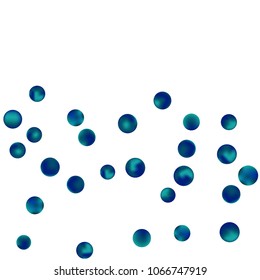 Falling colorful confetti background. Simple Pattern of Gradient Colored Circles on  White Backgdrop. Bright background with scattered confetti. Colored postcard.