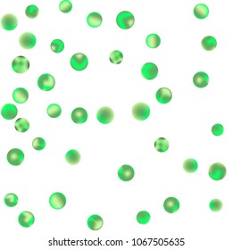 Falling colorful confetti background. Simple Pattern of Gradient Colored Circles on  White Background. Bright background with scattered confetti. Colored postcard.