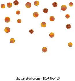 Falling colorful confetti background. Simple Pattern of Gradient Colored Circles on  White Background. Bright background with scattered confetti. Colored postcard.