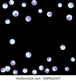 Falling colorful confetti background. Simple Pattern of Gradient Colored Circles on  Black Background. Bright background with scattered confetti. Colored postcard.