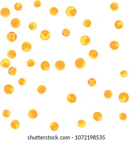 Falling colorful confetti background. Simple Pattern of Gradient Colored Circles on  White Background. Bright background with scattered confetti. Colored postcard.