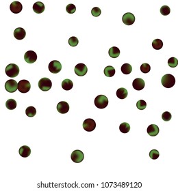 Falling colorful confetti background. Simple Pattern of Gradient Colored Circles on  White Background. Bright background with scattered confetti. Colored postcard.