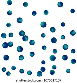 Falling colorful confetti background. Simple Pattern of Gradient Colored Circles on  White Background. Bright background with scattered confetti. Colored postcard.