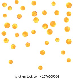 Falling colorful confetti background. Simple Pattern of Gradient Colored Circles on  White Background. Bright background with scattered confetti. Colored postcard.