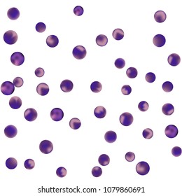 Falling colorful confetti background. Simple Pattern of Gradient Colored Circles on  White Background. Bright background with scattered confetti. Colored postcard.