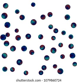 Falling colorful confetti background. Simple Pattern of Gradient Colored Circles on  White Background. Bright background with scattered confetti. Colored postcard.