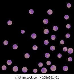 Falling colorful confetti background. Simple Pattern of Gradient Colored Circles on  Black Background. Bright background with scattered confetti. Colored postcard.