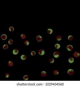 Falling colorful confetti background. Vector colorful round confetti frame isolated on Black Backdrop. Bright background with scattered confetti. Colored postcard.