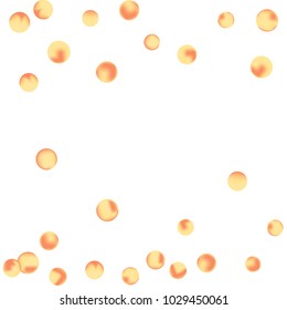 Falling colorful confetti background. Vector colorful round confetti frame isolated on White Background. Bright background with scattered confetti. Colored postcard.