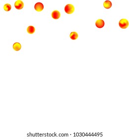 Falling colorful confetti background. Vector colorful round confetti frame isolated on White Background. Bright background with scattered confetti. Colored postcard.