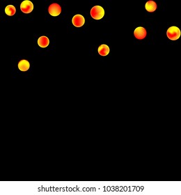 Falling colorful confetti background. Vector colorful round confetti frame isolated on Black Background. Bright background with scattered confetti. Colored postcard.