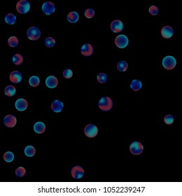Falling colorful confetti background. Vector colorful round confetti frame isolated on Black Background. Bright background with scattered confetti. Colored postcard.