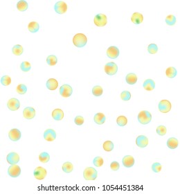 Falling colorful confetti background. Vector colorful round confetti frame isolated on White Backgdrop. Bright background with scattered confetti. Colored postcard.