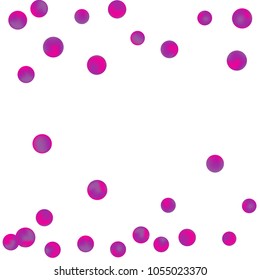 Falling colorful confetti background. Vector colorful round confetti frame isolated on White Background. Bright background with scattered confetti. Colored postcard.
