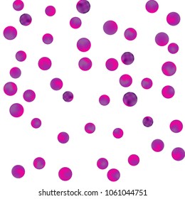 Falling colorful confetti background. Vector colorful round confetti frame isolated on White Background. Bright background with scattered confetti. Colored postcard.