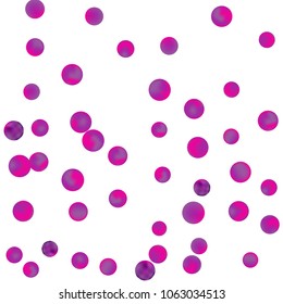 Falling colorful confetti background. Vector colorful round confetti frame isolated on White Backgdrop. Bright background with scattered confetti. Colored postcard.