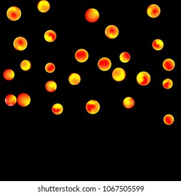 Falling colorful confetti background. Vector colorful round confetti frame isolated on Black Background. Bright background with scattered confetti. Colored postcard.