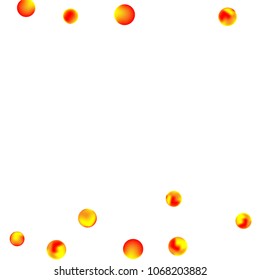 Falling colorful confetti background. Vector colorful round confetti frame isolated on White Background. Bright background with scattered confetti. Colored postcard.