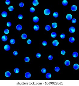 Falling colorful confetti background. Vector colorful round confetti frame isolated on Black Background. Bright background with scattered confetti. Colored postcard.