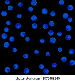 Falling colorful confetti background. Vector colorful round confetti frame isolated on Black Backdrop. Bright background with scattered confetti. Colored postcard.